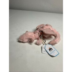 NWT Jellycat Pink Silver Sky Dragon Keychain Plush